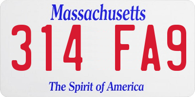 MA license plate 314FA9