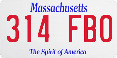 MA license plate 314FB0