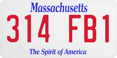 MA license plate 314FB1