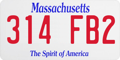 MA license plate 314FB2