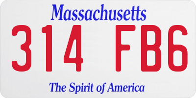 MA license plate 314FB6