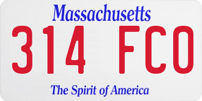 MA license plate 314FC0