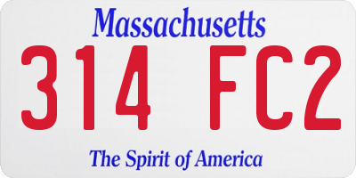 MA license plate 314FC2