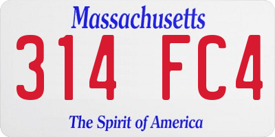 MA license plate 314FC4