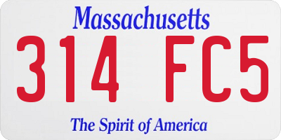 MA license plate 314FC5