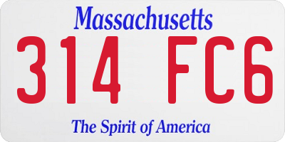 MA license plate 314FC6