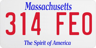 MA license plate 314FE0