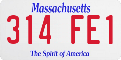 MA license plate 314FE1