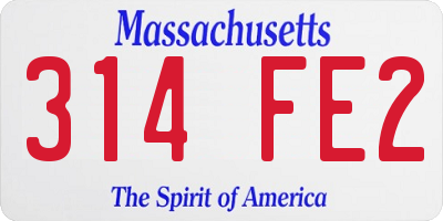 MA license plate 314FE2