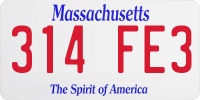 MA license plate 314FE3