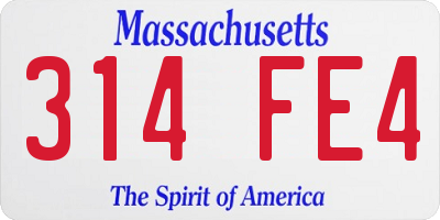MA license plate 314FE4