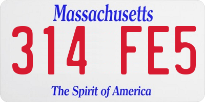 MA license plate 314FE5
