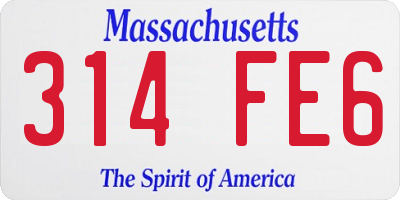 MA license plate 314FE6
