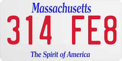 MA license plate 314FE8