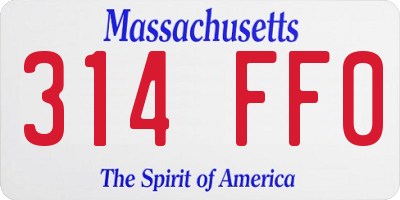 MA license plate 314FF0