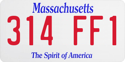 MA license plate 314FF1