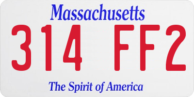 MA license plate 314FF2
