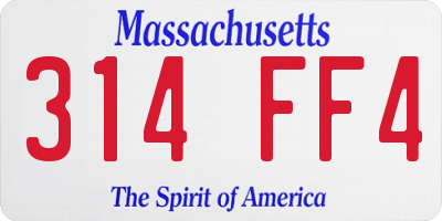 MA license plate 314FF4
