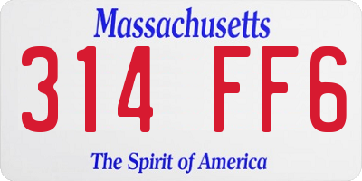 MA license plate 314FF6