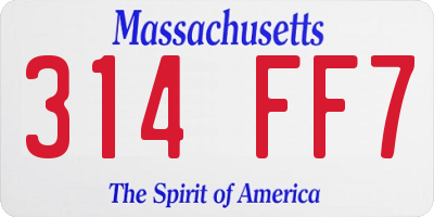 MA license plate 314FF7