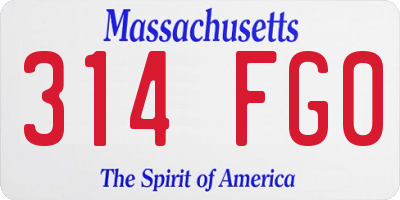 MA license plate 314FG0