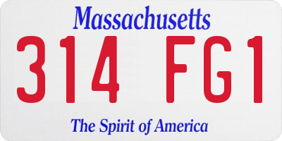 MA license plate 314FG1