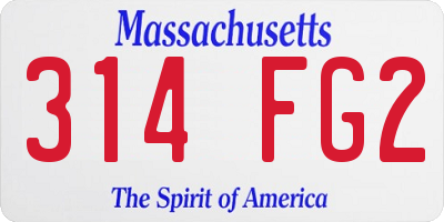 MA license plate 314FG2
