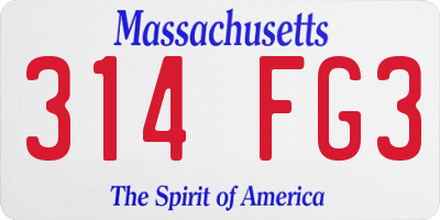 MA license plate 314FG3