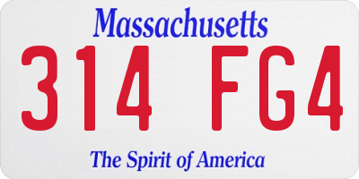 MA license plate 314FG4