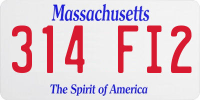 MA license plate 314FI2