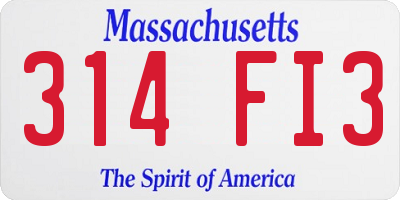 MA license plate 314FI3