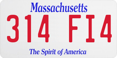 MA license plate 314FI4