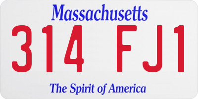 MA license plate 314FJ1
