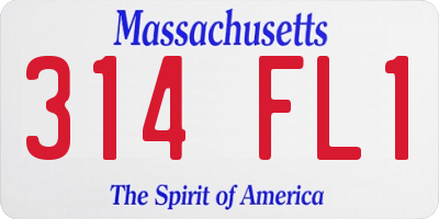 MA license plate 314FL1