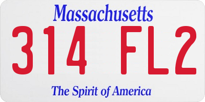 MA license plate 314FL2