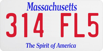 MA license plate 314FL5
