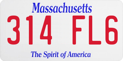 MA license plate 314FL6
