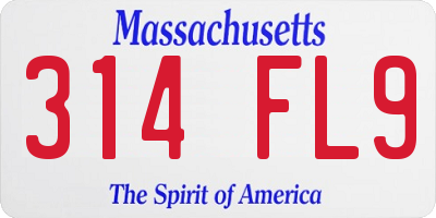 MA license plate 314FL9