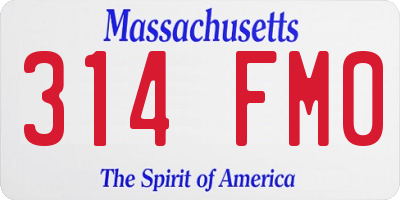 MA license plate 314FM0