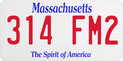 MA license plate 314FM2