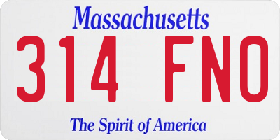 MA license plate 314FN0