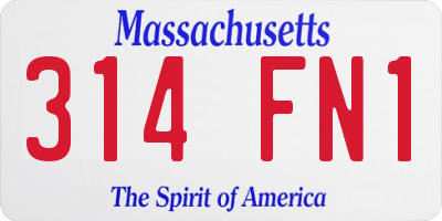 MA license plate 314FN1