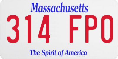 MA license plate 314FP0