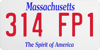 MA license plate 314FP1