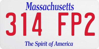 MA license plate 314FP2