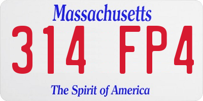 MA license plate 314FP4