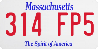 MA license plate 314FP5