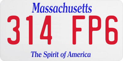 MA license plate 314FP6