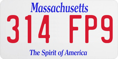 MA license plate 314FP9