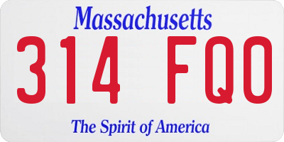 MA license plate 314FQ0